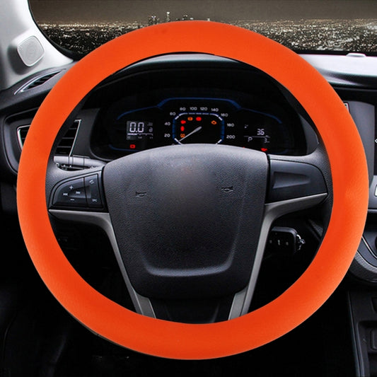 Crocodile Texture Universal Rubber Car Steering Wheel Cover For 34-48cm Wheel (Orange) by buy2fix