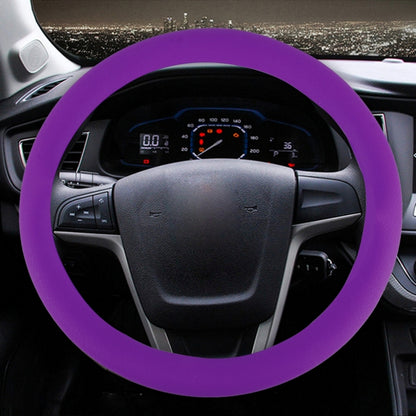 Crocodile Texture Universal Rubber Car Steering Wheel Cover For 34-48cm Wheel (Purple) by buy2fix