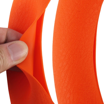 Crocodile Texture Universal Rubber Car Steering Wheel Cover For 34-48cm Wheel (Orange) by buy2fix