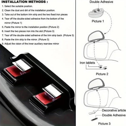 3R-092 Car Blind Spot Right Rear View Wide Angle Adjustable Mirror (White) - Convex Mirror & Accessories by 3R | Online Shopping UK | buy2fix