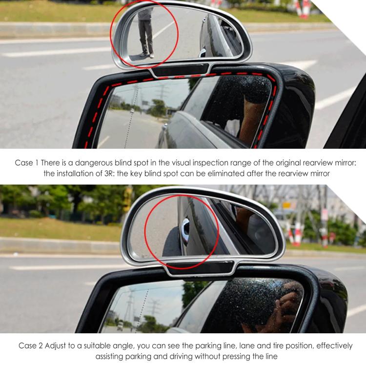 3R-092 Car Blind Spot Right Rear View Wide Angle Adjustable Mirror (Silver) - Convex Mirror & Accessories by 3R | Online Shopping UK | buy2fix