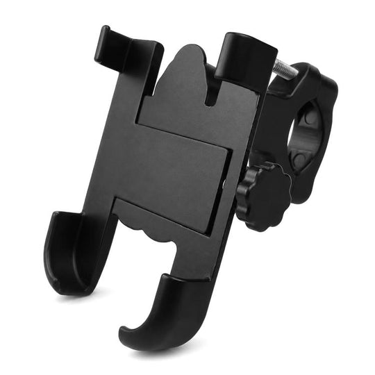Support de téléphone en alliage d'aluminium pour guidon de moto, adapté aux appareils de 60 à 100 mm (noir)