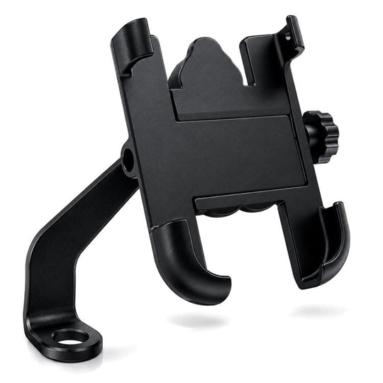 Support de téléphone en alliage d'aluminium pour rétroviseur de moto, adapté aux appareils de 60 à 100 mm (noir)