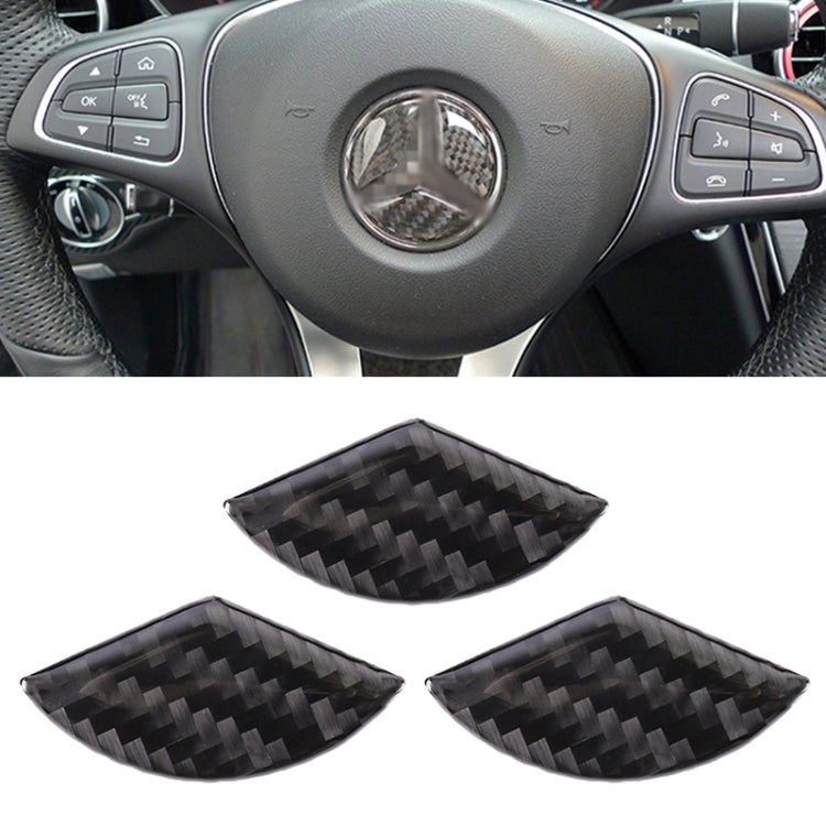 Car Carbon Fiber Steering Wheel Decorative Sticker for Mercedes-Benz GLA 2015-2018 by buy2fix