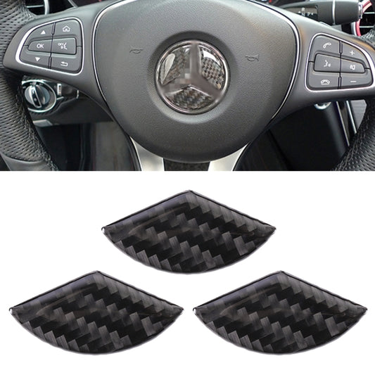 Car Carbon Fiber Steering Wheel Decorative Sticker for Mercedes-Benz GLA 2015-2018 by buy2fix