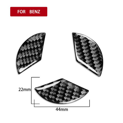 Car Carbon Fiber Steering Wheel Decorative Sticker for Mercedes-Benz GLA 2015-2018 by buy2fix