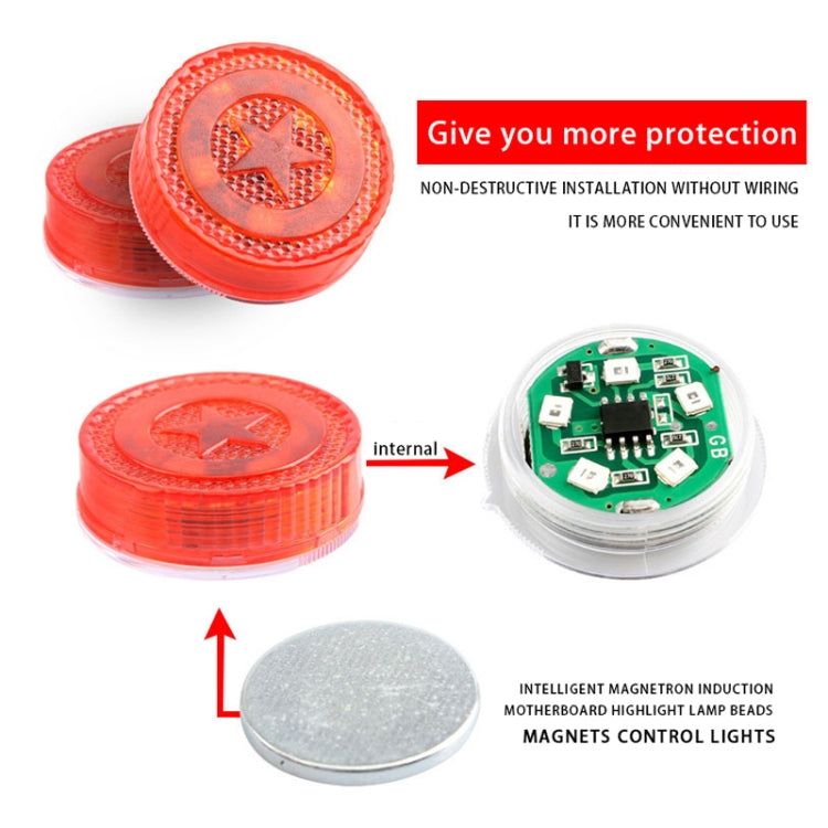 2 PCS Car Door Magnetic Warning Strobe Light Lamp(White Light) - Warning Lights by buy2fix | Online Shopping UK | buy2fix