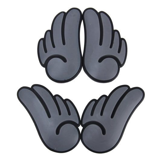 4 PCS Angel Wing Shape Cartoon Style PVC Car Auto Protection Anti-scratch Door Guard Decorative Sticker (Grey) by buy2fix