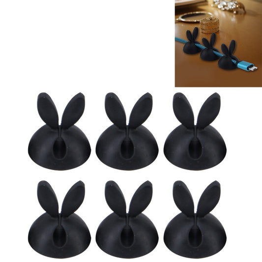 6 PCS CC-941 Rabbit Shape Single Hole Cable Clips Holder, Cable Management System and Cord Organizer Solution by buy2fix