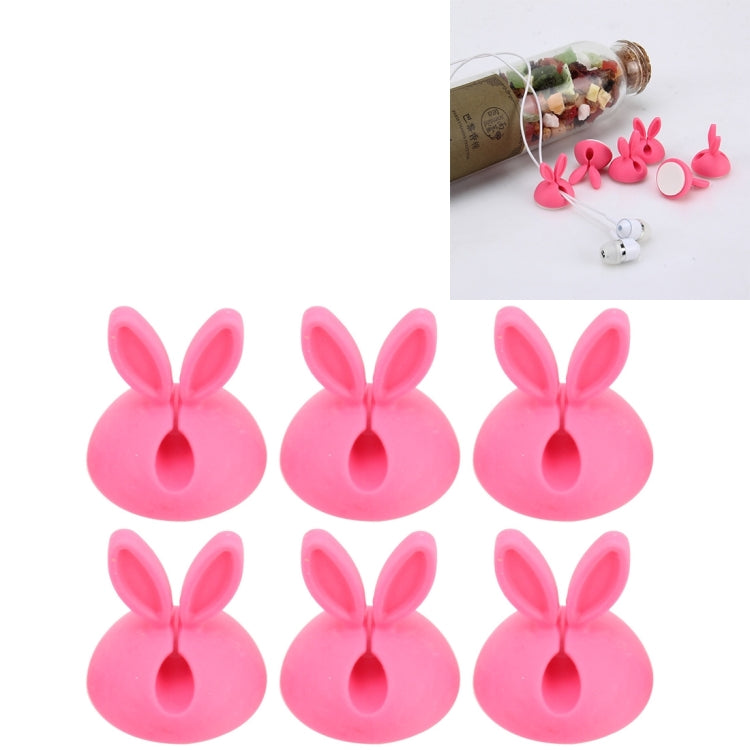 6 PCS CC-941 Rabbit Shape Single Hole Cable Clips Holder, Cable Management System and Cord Organizer Solution(Pink) by buy2fix
