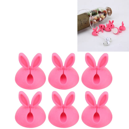 6 PCS CC-941 Rabbit Shape Single Hole Cable Clips Holder, Cable Management System and Cord Organizer Solution(Pink) by buy2fix
