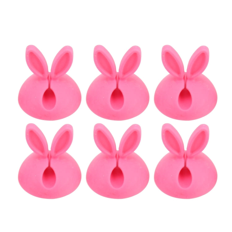6 PCS CC-941 Rabbit Shape Single Hole Cable Clips Holder, Cable Management System and Cord Organizer Solution(Pink) by buy2fix