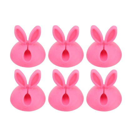 6 PCS CC-941 Rabbit Shape Single Hole Cable Clips Holder, Cable Management System and Cord Organizer Solution(Pink) by buy2fix