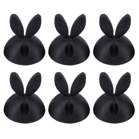 6 PCS CC-941 Rabbit Shape Single Hole Cable Clips Holder, Cable Management System and Cord Organizer Solution by buy2fix