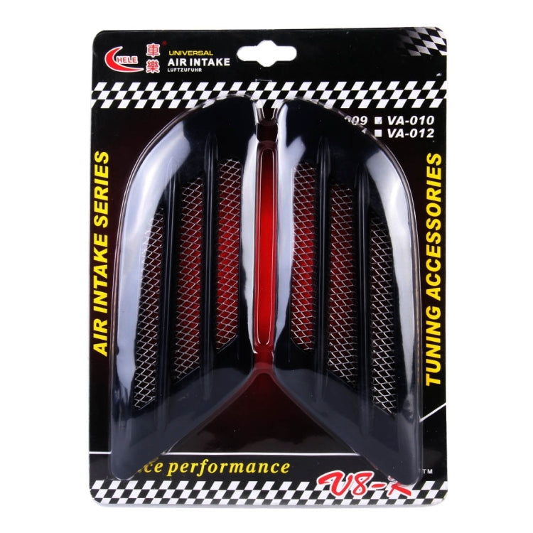 2 PCS Euro Style Metal Decorative Air Flow Intake Turbo Bonnet Hood Side Vent Grille Cover with Self-adhesive Sticker(Black) by buy2fix
