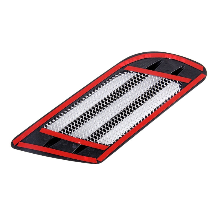 2PCS Euro Style Metal Decorative Air Flow Intake Turbo Bonnet Hood Side Vent Grille Cover With Self-adhesive Sticker(Grey) by buy2fix