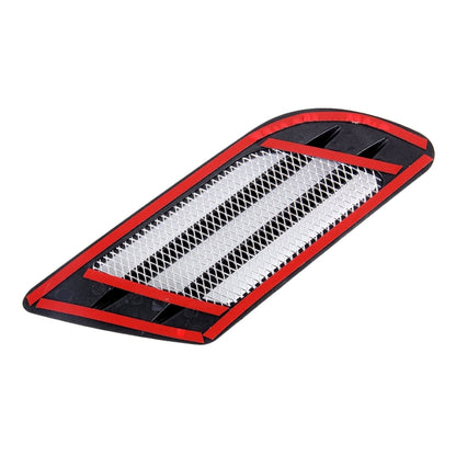 2PCS Euro Style Metal Decorative Air Flow Intake Turbo Bonnet Hood Side Vent Grille Cover With Self-adhesive Sticker(Grey) by buy2fix