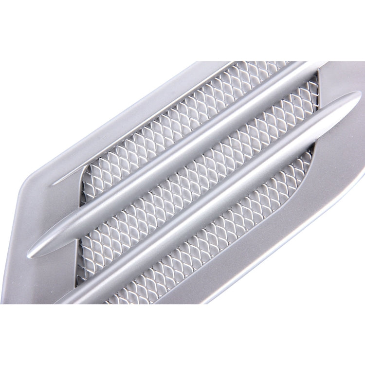 2PCS Euro Style Metal Decorative Air Flow Intake Turbo Bonnet Hood Side Vent Grille Cover With Self-adhesive Sticker(Grey) by buy2fix