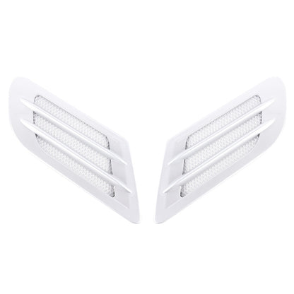 2PCS Euro Style Metal Decorative Air Flow Intake Turbo Bonnet Hood Side Vent Grille Cover With Self-adhesive Sticker(Silver) by buy2fix