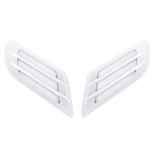 2PCS Euro Style Metal Decorative Air Flow Intake Turbo Bonnet Hood Side Vent Grille Cover With Self-adhesive Sticker(Silver) by buy2fix