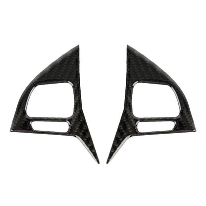 2 PCS Car Carbon Fiber Steering Wheel Button Decorative Sticker for Volkswagen Touareg 2011-2018 by buy2fix