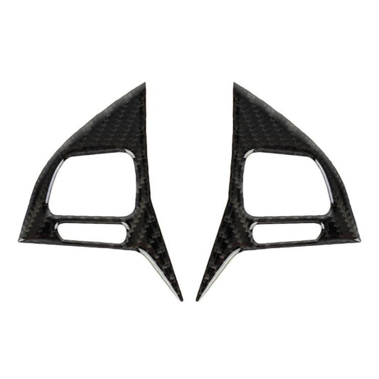 2 PCS Car Carbon Fiber Steering Wheel Button Decorative Sticker for Volkswagen Touareg 2011-2018 by buy2fix