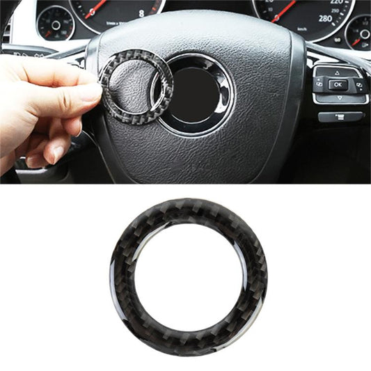 Car Carbon Fiber Steering Wheel Middle Frame Decorative Sticker for Volkswagen Touareg by buy2fix