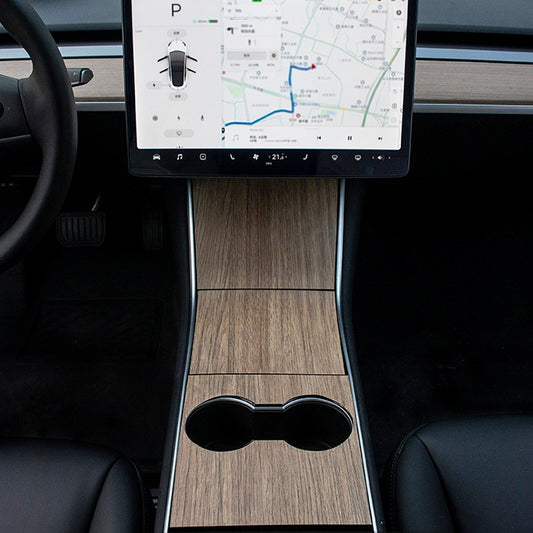 Car Central Control Panel Film Scratch-proof PVC Decorative Sticker for Tesla Model 3 before 2021(Wood) - Car Interior Mouldings by buy2fix | Online Shopping UK | buy2fix
