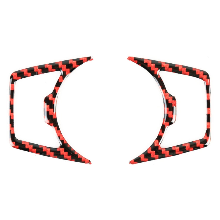 2 in 1 Car Carbon Fiber Headlight Switch Button Frame Decorative Sticker for Ford Mustang 2015-2020 by buy2fix