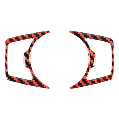 2 in 1 Car Carbon Fiber Headlight Switch Button Frame Decorative Sticker for Ford Mustang 2015-2020 by buy2fix