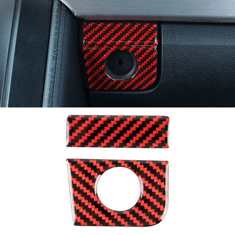 2 in 1 Car Carbon Fiber Vice Driving Seat Storage Box Button Decorative Sticker for Ford Mustang 2015-2020, Left-hand Drive by buy2fix