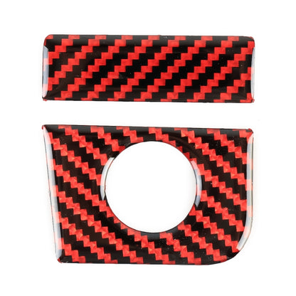 2 in 1 Car Carbon Fiber Vice Driving Seat Storage Box Button Decorative Sticker for Ford Mustang 2015-2020, Left-hand Drive by buy2fix