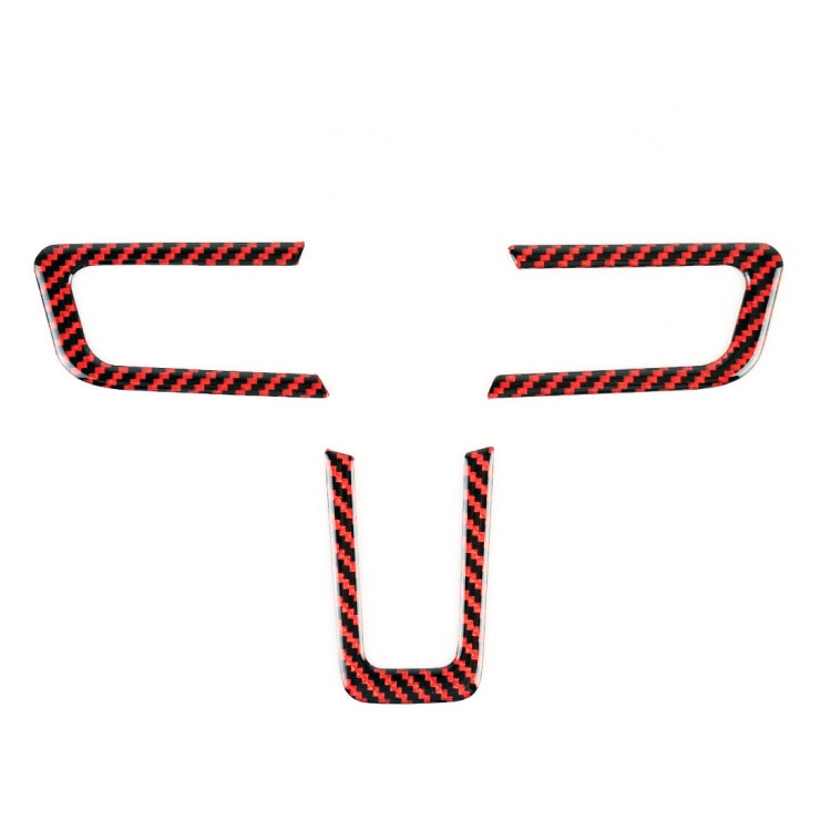 3 in 1 Car Carbon Fiber Steering Wheel Button Decorative Sticker for Ford Mustang 2015-2020 by buy2fix