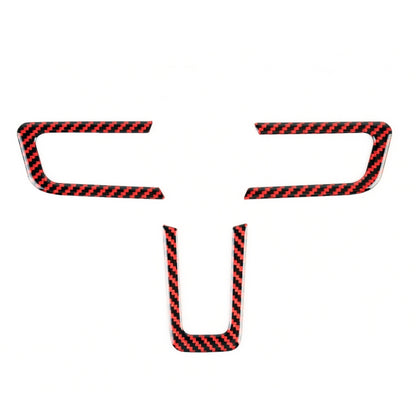 3 in 1 Car Carbon Fiber Steering Wheel Button Decorative Sticker for Ford Mustang 2015-2020 by buy2fix