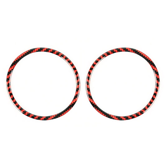 2 in 1 Car Carbon Fiber Door Horn Ring Small Size Decorative Sticker for Ford Mustang 2015-2020, Diameter: 8.3cm by buy2fix