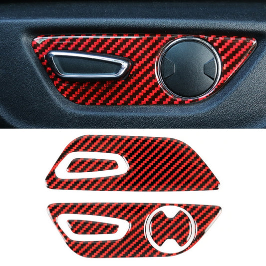 5 in 1 Car Carbon Fiber Seat Adjustment Button Decorative Sticker for Ford Mustang 2015-2020, Left-hand Drive by buy2fix