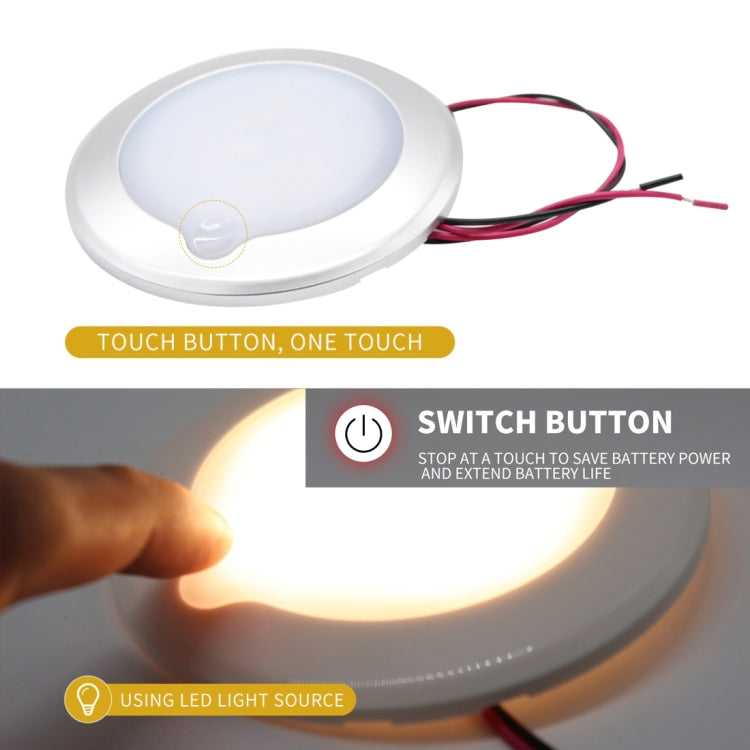 DC 9-30V 4.5W 3000-3300K IP67 Marine RV Dimmable 150mm LED Dome Light Ceiling Lamp, with Touch Control (Warm Light) - Marine Accessories & Parts by buy2fix | Online Shopping UK | buy2fix
