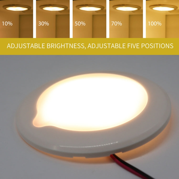 DC 9-30V 4.5W 3000-3300K IP67 Marine RV Dimmable 150mm LED Dome Light Ceiling Lamp, with Touch Control (Warm Light) - Marine Accessories & Parts by buy2fix | Online Shopping UK | buy2fix
