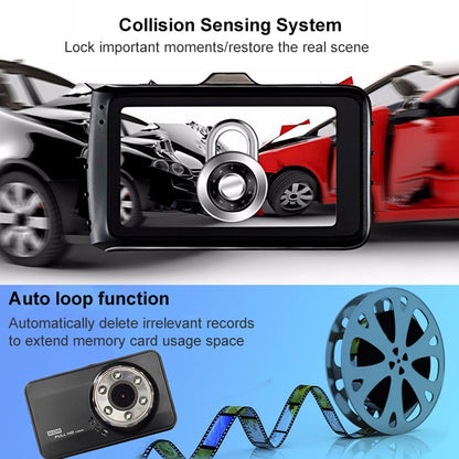 T638+ Car DVR USB Hidden Dual-lens Driving Recorder HD Reversing Video Monitor by buy2fix