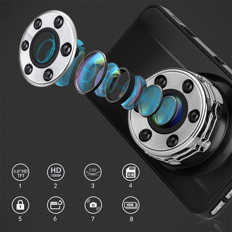 T638 Car DVR USB Hidden Driving Recorder HD Night Vision Reversing Video Monitor by buy2fix