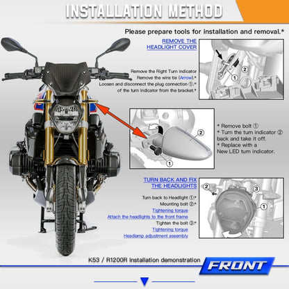 2pcs KC062 For BMW R1200 Motorcycle 18LEDs Turn Signal Light(Transparent Black) by buy2fix