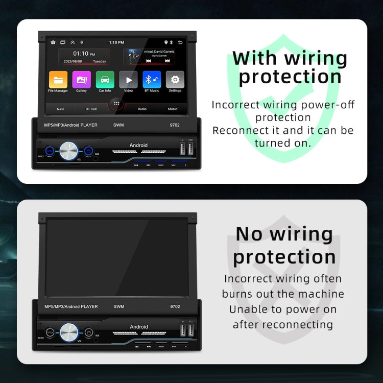 SWM 9702 Car HD 7 inch Android Radio Receiver MP5 Player, Support FM & Bluetooth & GPS & WiFi by buy2fix