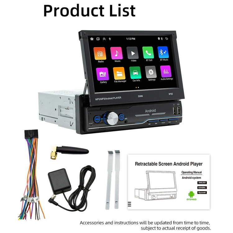 SWM 9702 Car HD 7 inch Android Radio Receiver MP5 Player, Support FM & Bluetooth & GPS & WiFi by buy2fix