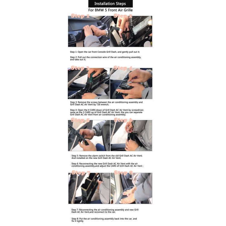 Car Front Console Grill Dash AC Air Vent 64229166885 for BMW 5 Series by buy2fix