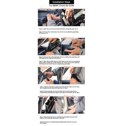 Car Front Console Grill Dash AC Air Vent 64229166885 for BMW 5 Series by buy2fix