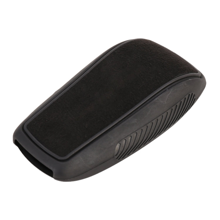 Car Flocking Plastic Square-shaped Key Protective Cover Two Buttons for Mercedes-Benz (Black) by buy2fix