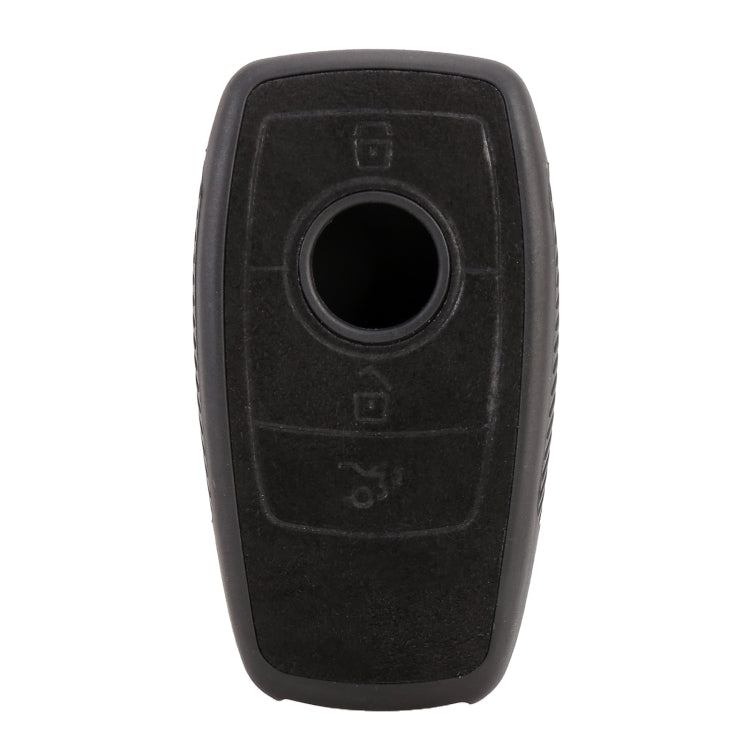 Car Flocking Plastic Square-shaped Key Protective Cover Two Buttons for Mercedes-Benz (Black) by buy2fix