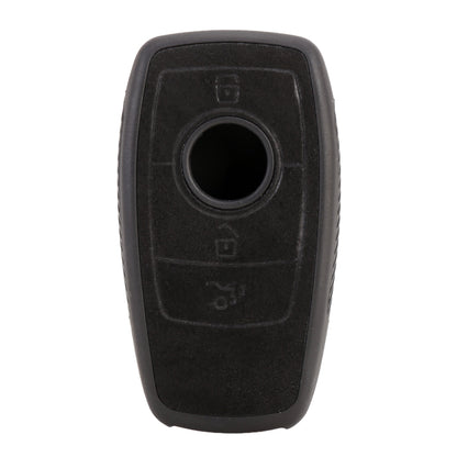 Car Flocking Plastic Square-shaped Key Protective Cover Two Buttons for Mercedes-Benz (Black) by buy2fix