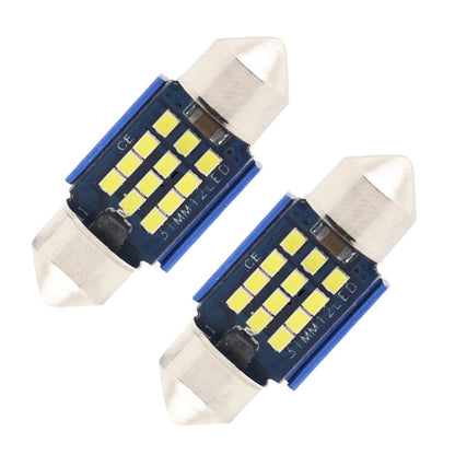 2pcs 31mm DC12-24V / 1W / 6000K / 60LM 12LEDs SMD Car Reading Lamp Dome Light by buy2fix