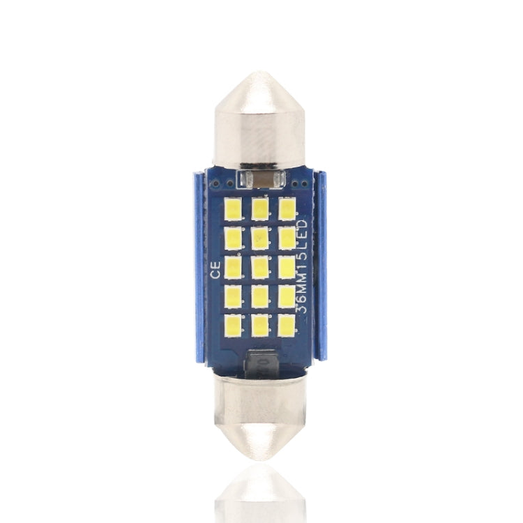 2pcs 36mm DC12-24V / 1W / 6000K / 60LM 15LEDs SMD Car Reading Lamp Dome Light by buy2fix